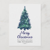 Carte Postale Arbre de Noël moderne Festif Snowy Green (Devant)