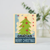 Carte Postale Arbre de Noël, modifier le texte (Debout devant)