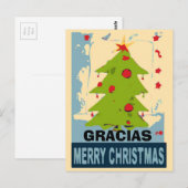 Carte Postale Arbre de Noël, modifier le texte (Devant / Derrière)