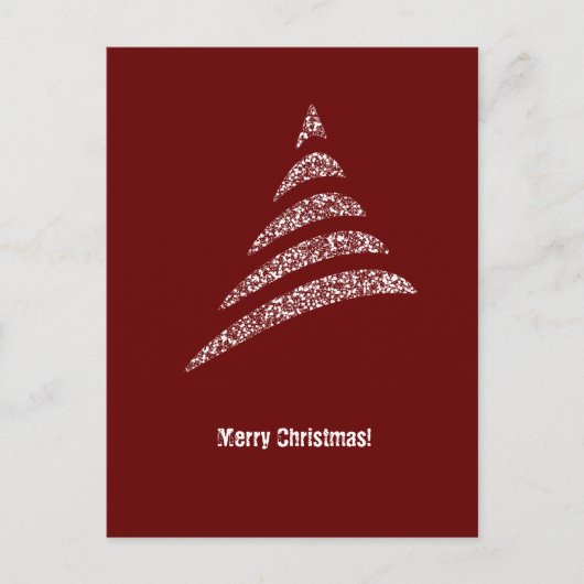 Carte Postale Arbre de Noël Monochrome Entreprise QR Code (Devant)