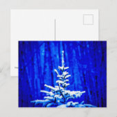 Carte Postale Arbre de Noël, Neige, Nuit Magique (Devant / Derrière)
