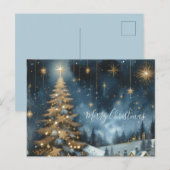 carte postale arbre de Noël & nuit étoilée (Devant / Derrière)