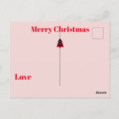 Carte postale Arbre de Noël Pink Stripe noire (Dos)