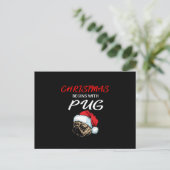 Carte Postale Arbre De Noël Pitbull Couvert D'Une Lampe De Feu (Debout devant)