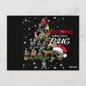 Carte Postale Arbre De Noël Pitbull Couvert D'Une Lampe De Feu (Dos)