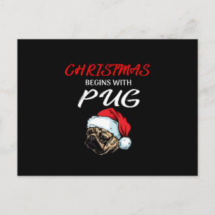 Carte Postale Arbre De Noël Pitbull Couvert D'Une Lampe De Feu