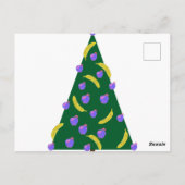 Carte Postale Arbre de Noël Pop Art avec pommes et bananes (Dos)