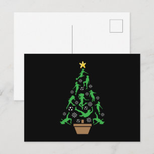 Carte Postale Arbre de Noël pour filles de football féminin