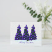Carte postale Arbre de Noël pourpre (Debout devant)