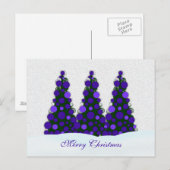 Carte postale Arbre de Noël pourpre (Devant / Derrière)