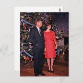 Carte Postale Arbre de Noël Président John Kennedy & Jacqueline (Devant / Derrière)
