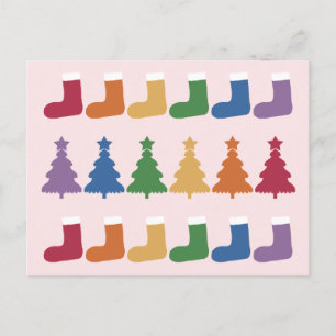 Carte Postale Arbre de Noël Rainbow #2