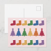 Carte Postale Arbre de Noël Rainbow #2 (Devant / Derrière)
