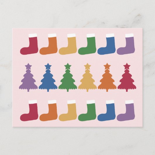 Carte Postale Arbre de Noël Rainbow #2 (Devant)