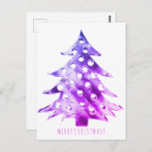 Carte Postale Arbre de Noël rose violet moderne Élégant (Devant / Derrière)