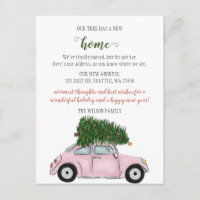 Arbre de Noël Rose Voiture Nous Avons Déménagé Fêt