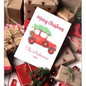 Carte Postale Arbre de Noël Rouge Camion blanc