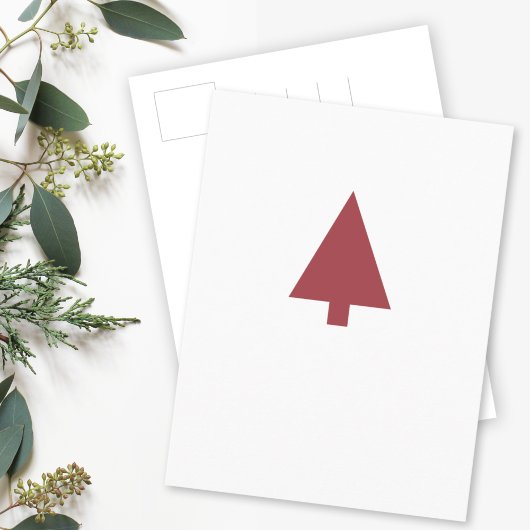 Carte Postale Arbre de Noël | Scandi Minimalist Simple Bourgogne