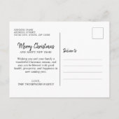 Carte Postale Arbre de Noël Simple Green Photo Joyeux Noël (Dos)