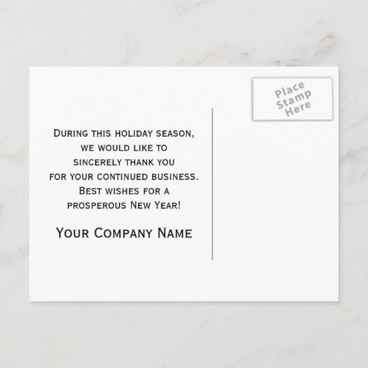 Carte Postale Arbre de Noël sur les Joyeuses Fêtes d'affaires ro (Dos)