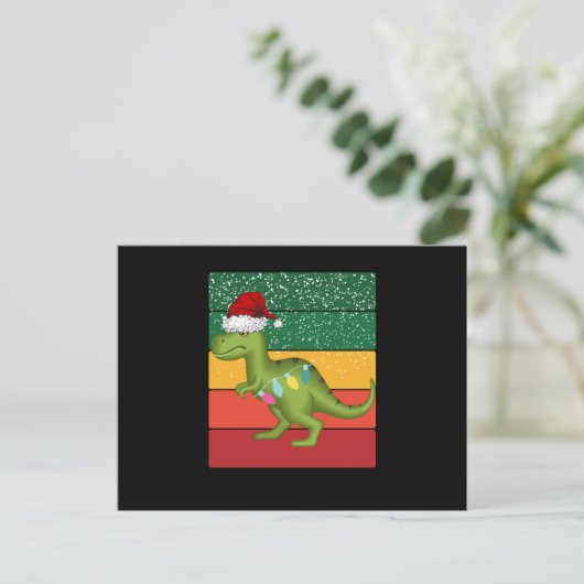 Carte Postale arbre de Noël t-rex (Debout devant)