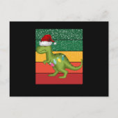 Carte Postale arbre de Noël t-rex (Devant)