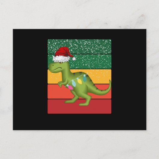 Carte Postale arbre de Noël t-rex (Devant)