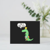 Carte Postale Arbre de Noël TRex Nouvel An Dino Santa Claus Don (Debout devant)