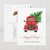Carte Postale Arbre de Noël Voiture Nous avons déménagé Vacances (Devant / Derrière)