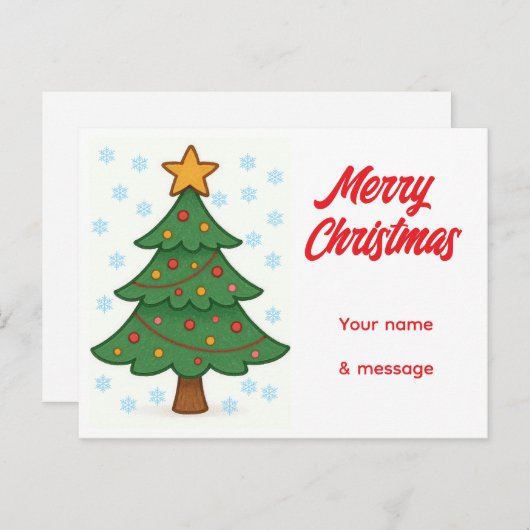 Carte Postale Arbre de Noël Whimsical (Devant / Derrière)