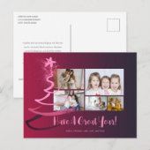 Carte Postale Arbre de Parties scintillant de Bourgogne Gradient (Devant / Derrière)