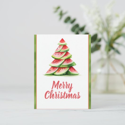 Carte Postale Arbre de pastèque de Noël (Debout devant)