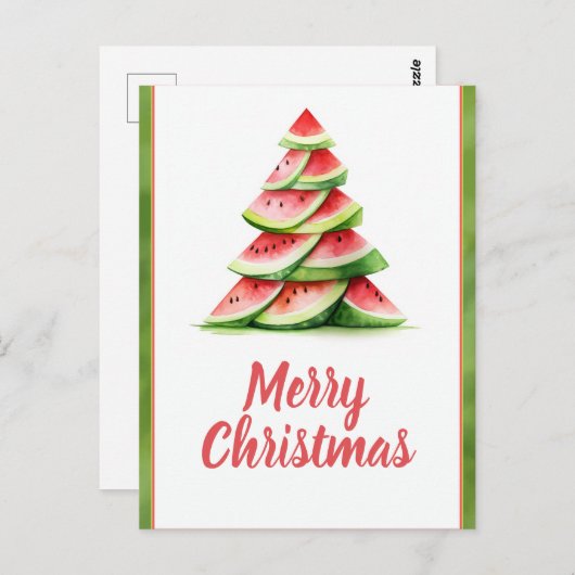 Carte Postale Arbre de pastèque de Noël (Devant / Derrière)