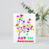 Carte Postale Arbre de sensibilisations sur l'autisme (Debout devant)