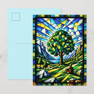 Carte Postale Arbre de sérénité en verre coloré