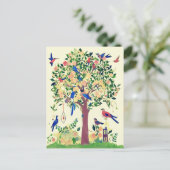 Carte Postale Arbre de vie avec oiseaux et fleurs (Debout devant)