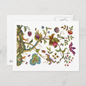 Carte Postale Arbre de vie Broderie jacobéenne (Devant / Derrière)