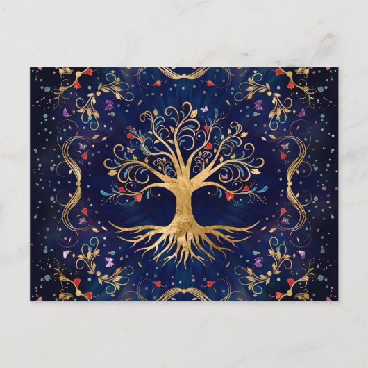 Carte Postale Arbre de vie coloré - Yggdrasil (Devant)