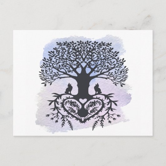 Carte Postale Arbre de vie d'art populaire (Devant)