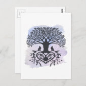 Carte Postale Arbre de vie d'art populaire (Devant / Derrière)