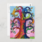Carte Postale Arbre de vie de Gecko (Devant / Derrière)
