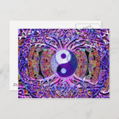 Carte Postale Arbre de vie de Yin Yang (Devant / Derrière)