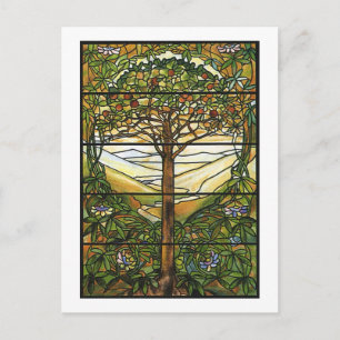 Carte Postale Arbre de vie/Fenêtre en verre tendu Tiffany