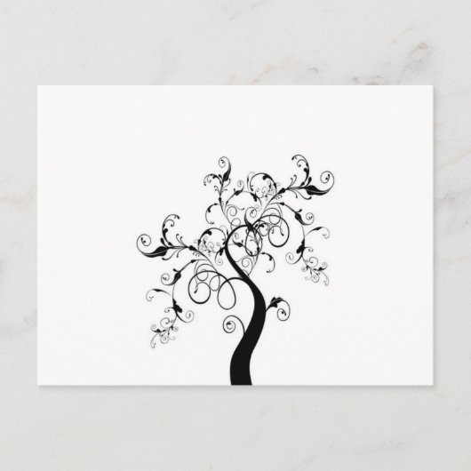 Carte Postale Arbre De Vie Noir Et Blanc (Devant)