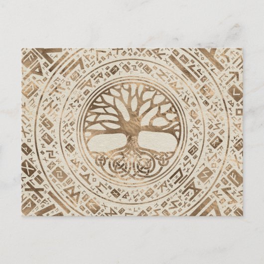 Carte Postale Arbre de vie - Yggdrasil Runic Motif (Devant)