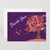 Carte Postale Arbre des Coeurs mignons coeurs merci (Devant / Derrière)