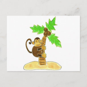 Carte Postale arbre d'escalade singe