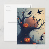 Carte Postale Arbre d'Halloween sinistre (Devant / Derrière)