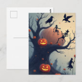 Carte Postale Arbre d'Halloween sinistre (Devant / Derrière)
