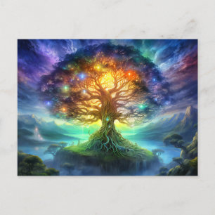 Carte Postale Arbre du Monde Yggdrasil de la mythologie viking d